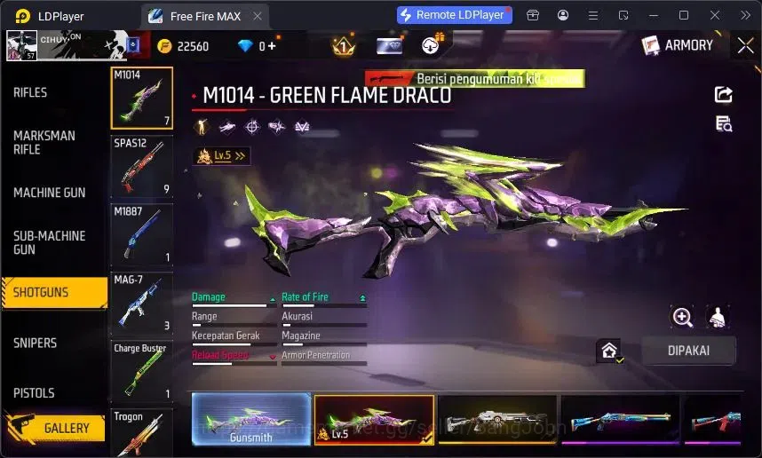 Free Fire Accounts Indonesia | Vault 189 | Evo M1014 Draco Lv5 | M188 image 2