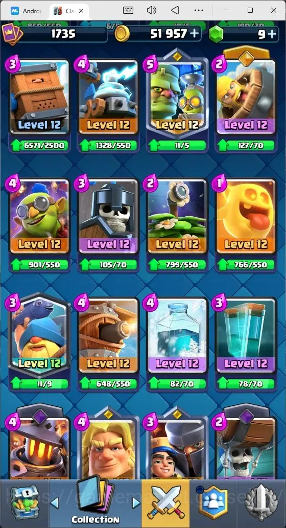 Clash Royale Accounts Mobile |Trophy 12030|10 Max Cards|17 EVO Cards|5 H image 10