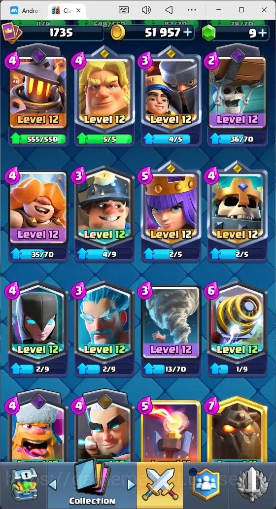Clash Royale Accounts Mobile |Trophy 12030|10 Max Cards|17 EVO Cards|5 H image 11
