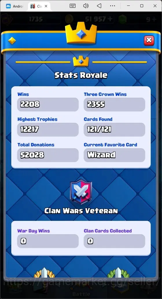 Clash Royale Accounts Mobile |Trophy 12030|10 Max Cards|17 EVO Cards|5 H image 2