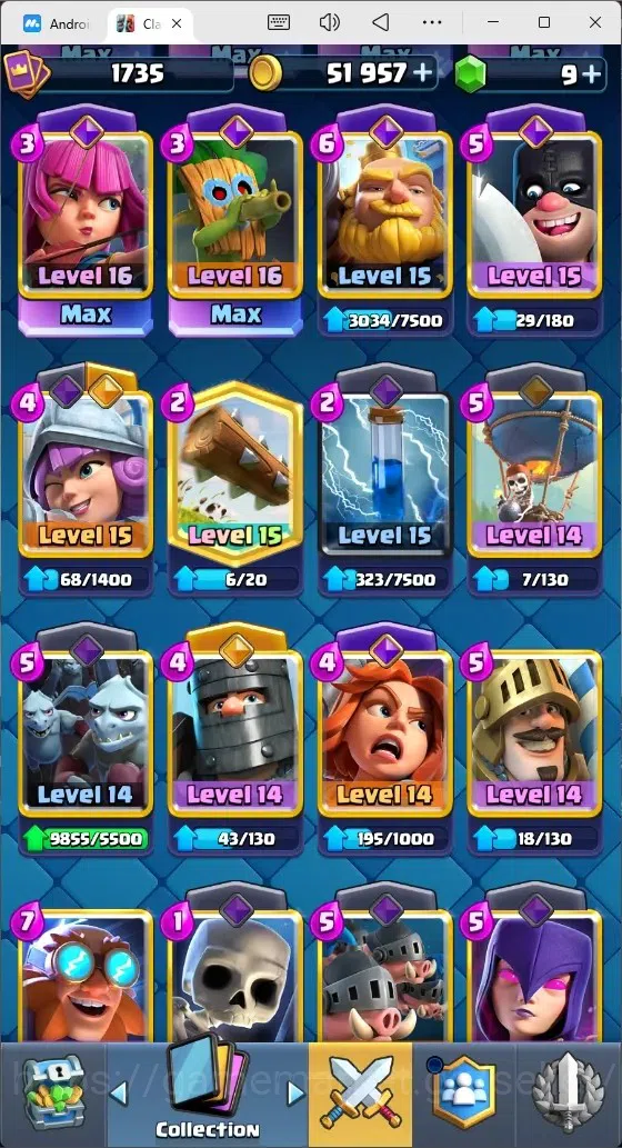 Clash Royale Accounts Mobile |Trophy 12030|10 Max Cards|17 EVO Cards|5 H image 4