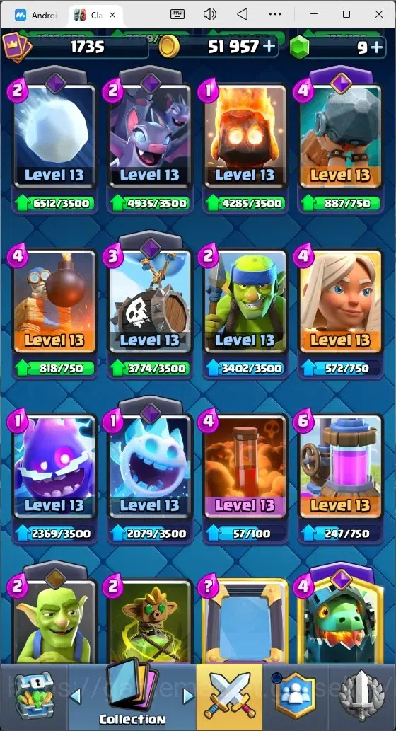 Clash Royale Accounts Mobile |Trophy 12030|10 Max Cards|17 EVO Cards|5 H image 8