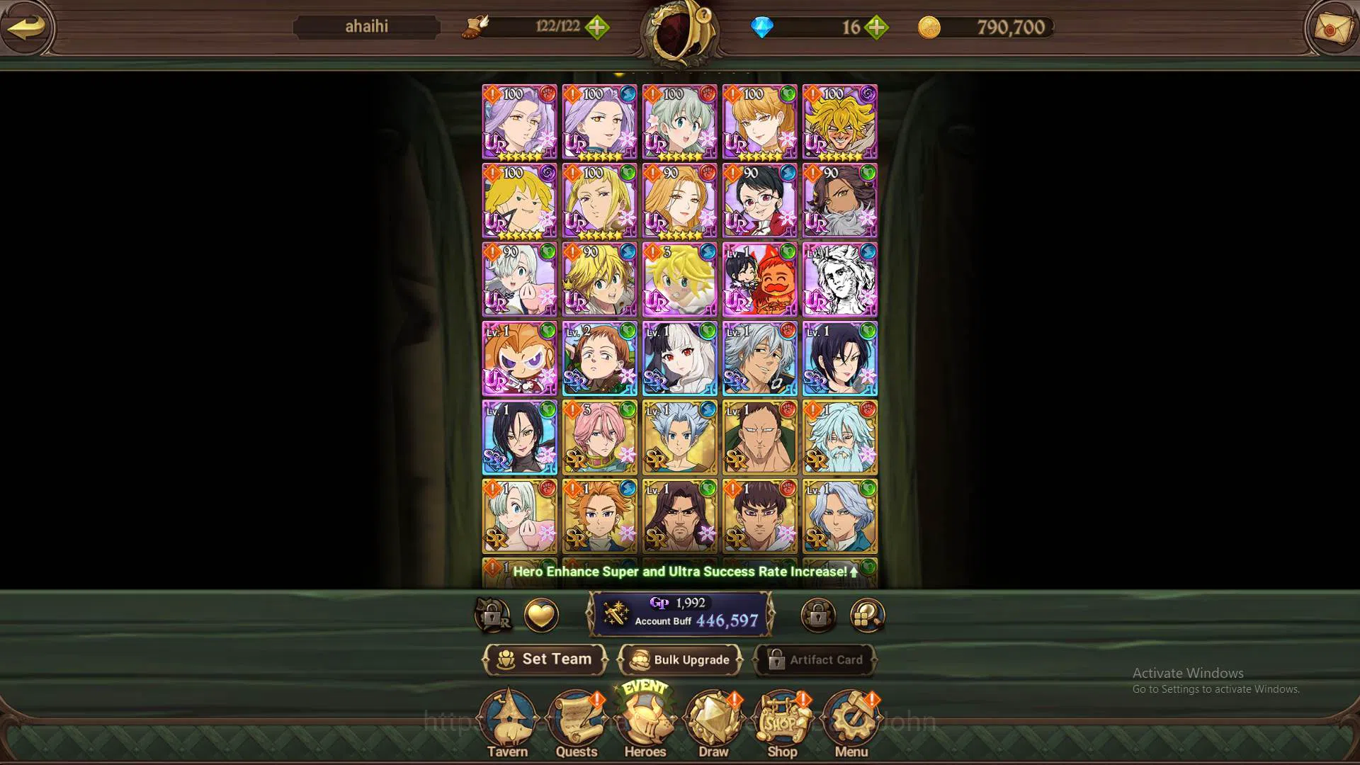 The Seven Deadly Sins: Grand Cross Accounts Others ASIA|446k CC|UR DK Meliiodas, Mernor, GoT Thor, Chaos Arthur,etc|Take 3
