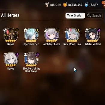 Epic Seven Accounts High-End Global Unverif|7ML(Notos,SotDDiene,NMLuna,Etc.)|Theater Untouch|PoH+Bless ON|SS 13.4K|298