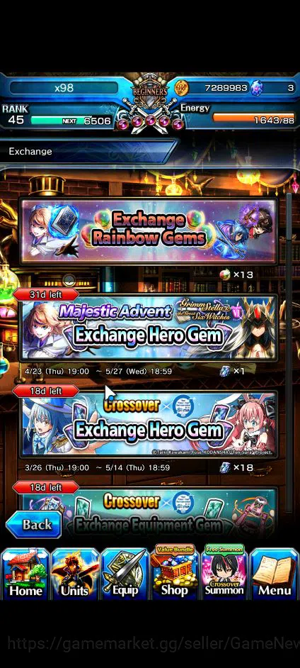 Grand Summoners Accounts Global|Rank 45|Fresh Starter| 3 Ascend | RR Rimuru image 3