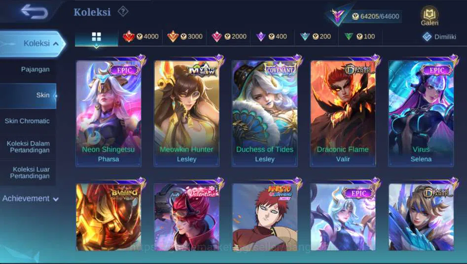 Mobile Legends: Bang Bang Accounts Hero 121 Skin 232 | Naruto Suyou, Collector Yu Zho image 12