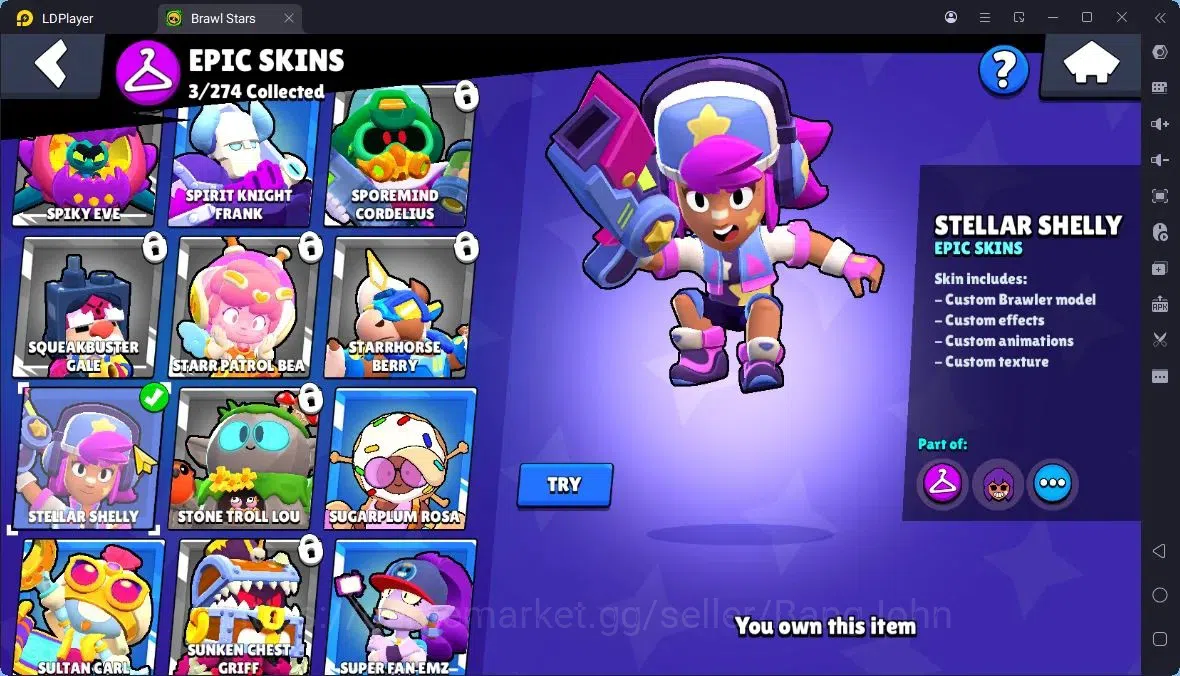 Brawl Stars Accounts Thropy 2517|23 Brawler|3 Max (HC-Amber,Edgar,Finx)|1 Legendary(Shelly),1 Mythic(Otis),3 Epic|314 11