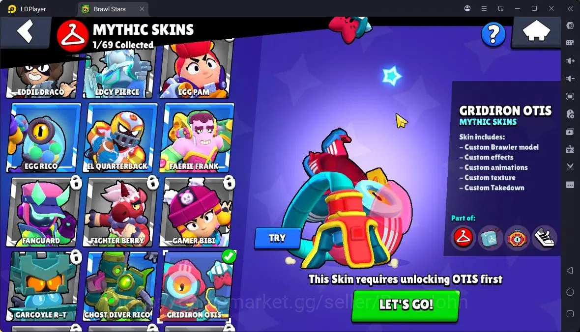 Brawl Stars Accounts Thropy 2517|23 Brawler|3 Max (HC-Amber,Edgar,Finx)|1 Legendary(Shelly),1 Mythic(Otis),3 Epic|314 12