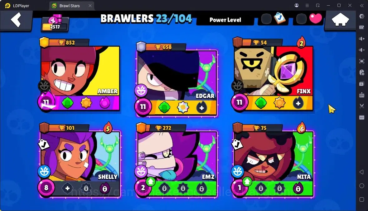 Brawl Stars Accounts Thropy 2517|23 Brawler|3 Max (HC-Amber,Edgar,Finx)|1 Legendary(Shelly),1 Mythic(Otis),3 Epic|314 17