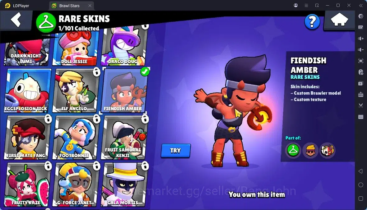 Brawl Stars Accounts Thropy 2517|23 Brawler|3 Max (HC-Amber,Edgar,Finx)|1 Legendary(Shelly),1 Mythic(Otis),3 Epic|314 5