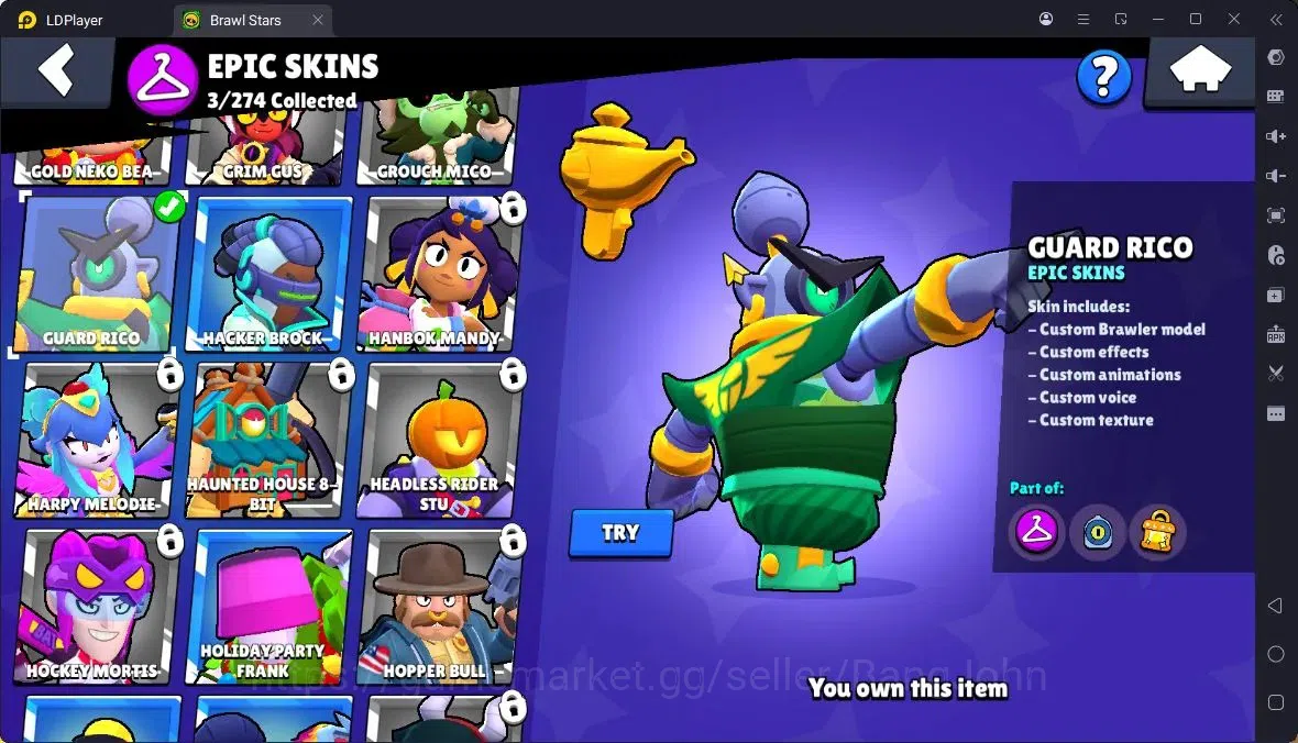 Brawl Stars Accounts Thropy 2517|23 Brawler|3 Max (HC-Amber,Edgar,Finx)|1 Legendary(Shelly),1 Mythic(Otis),3 Epic|314 9
