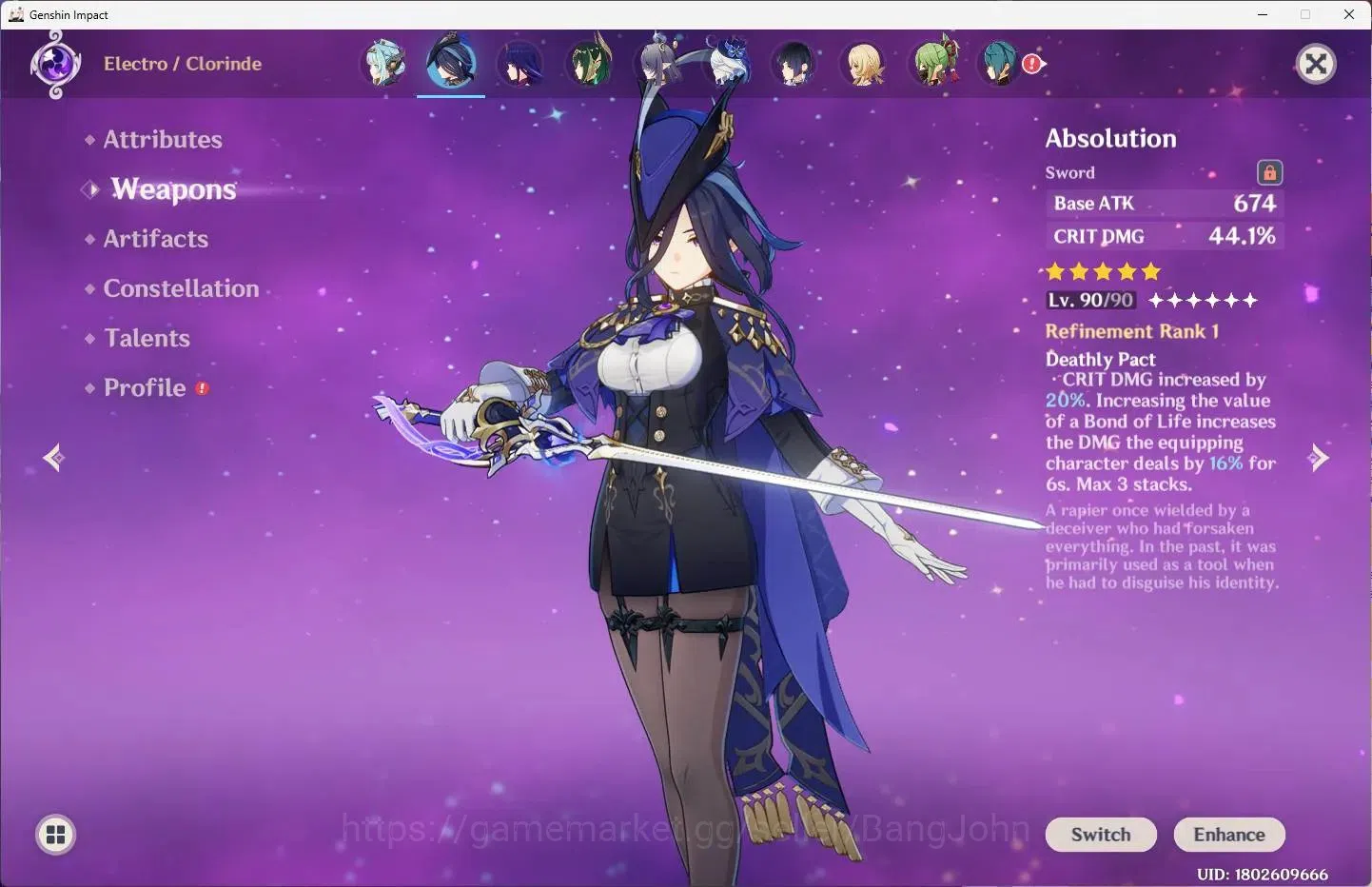 Genshin Impact Accounts ASIA | AR 60 | 12 Limit+6 Standar(Arlecchino,Xilon image 5