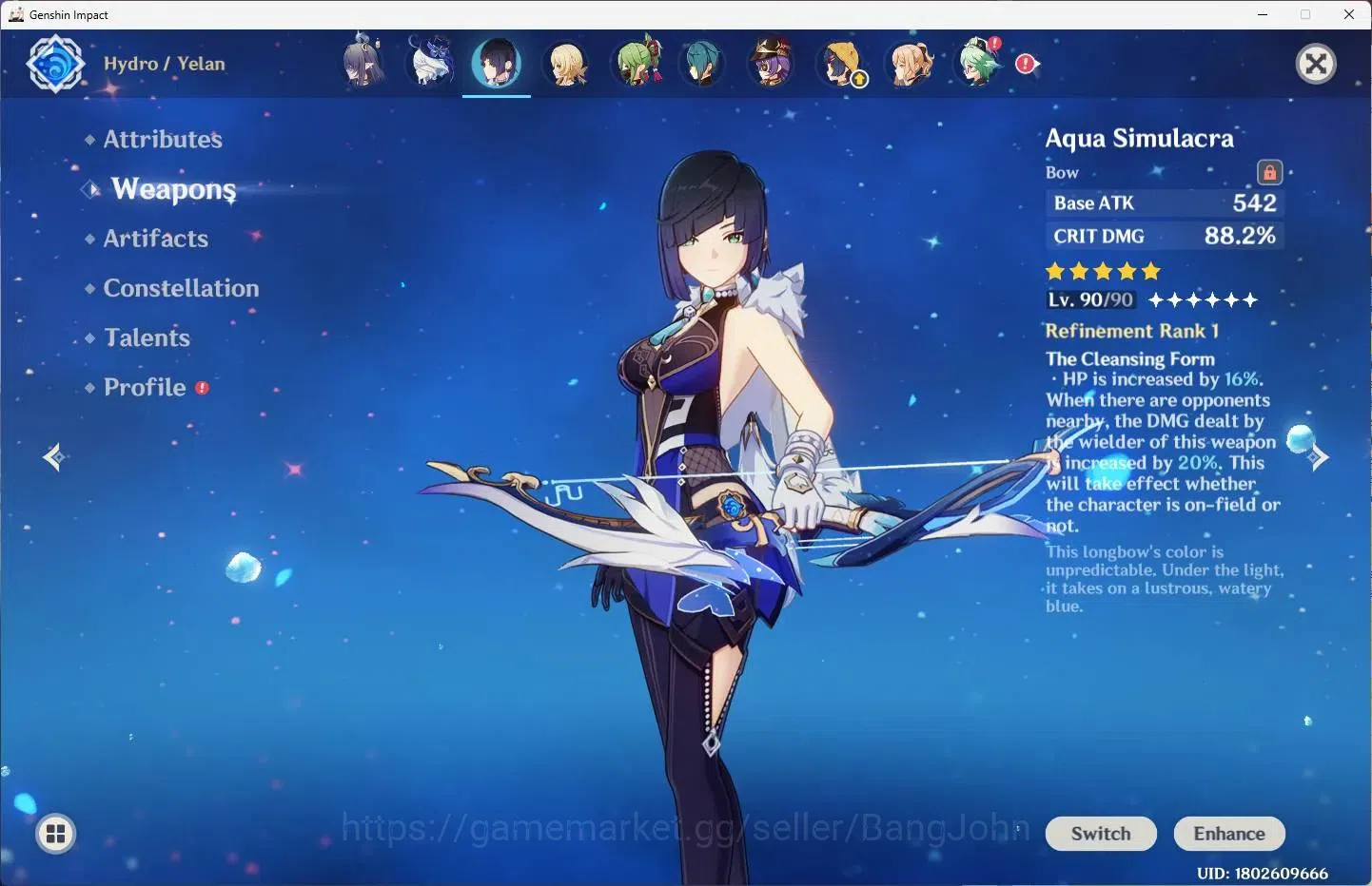 Genshin Impact Accounts ASIA | AR 60 | 12 Limit+6 Standar(Arlecchino,Xilon image 6