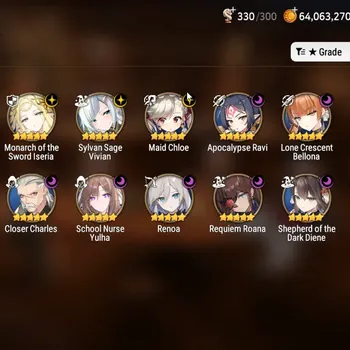 Epic Seven Accounts High-End Global UnVerif|14 ML(BArunka,MotS Iseria,SN Yulha,Shepherd Diene Etc)+Full CZN,Frida,Estelle