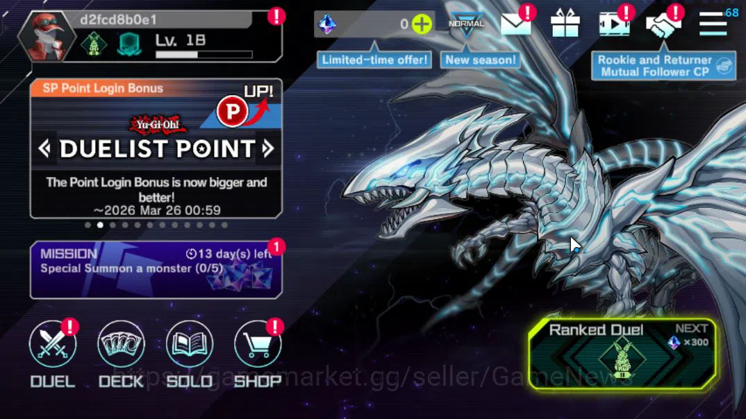 Yu-Gi-Oh! Master Duel Mid-Level Lv 18 | 20 Deck |RadiantTyphoon, VSK9,Dracotail,Yu image 1