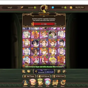 The Seven Deadly Sins: Grand Cross Accounts Endgame GLOBAL|2,5M CC|2 LR 8 UR + Collab Tensura|M Nava3/6,P