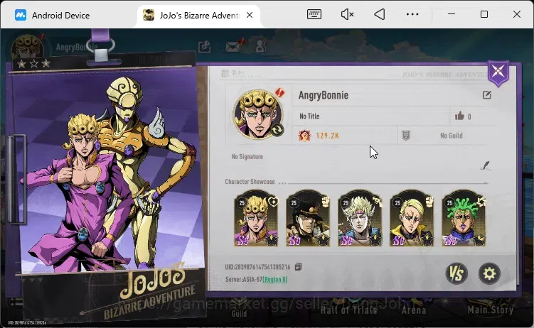 JoJo’s Bizarre Adventure: All Star Battle R Accounts ASIA | 6 SSR | Jotaro K, Caesar A, Giorno G, Ermes C, ETC | 4,1k 1