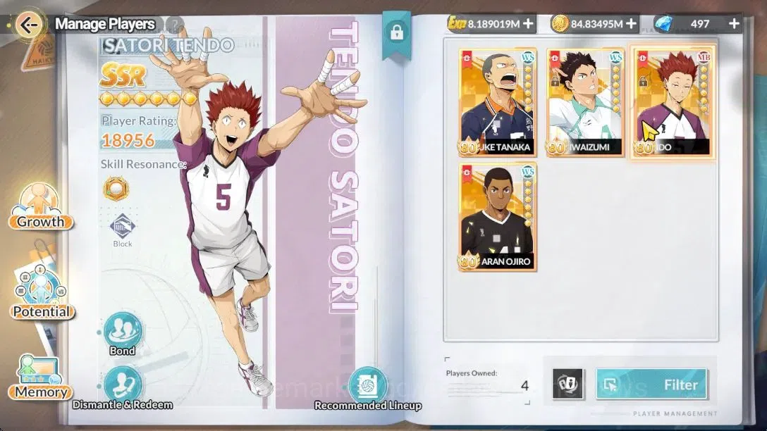 HAIKYU!! FLY HIGH Accounts SEA|Lv60|5SP (Ushijima,Oikawa,Kuroo,Akaashi,Bokuto)+Memo|5UR 5