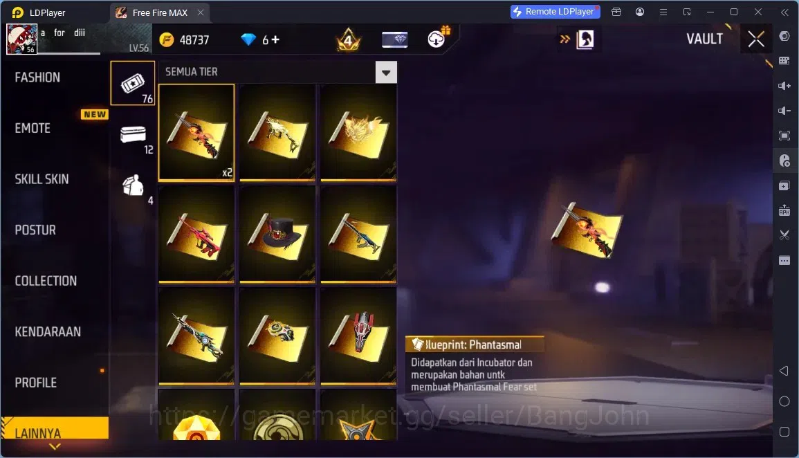 Free Fire Accounts Indonesia | 1 EVO (Thompson - Cindred Colossus Lv7)| M1887- Hand of Hope & 2 Skin More| JJK & Naruto 20