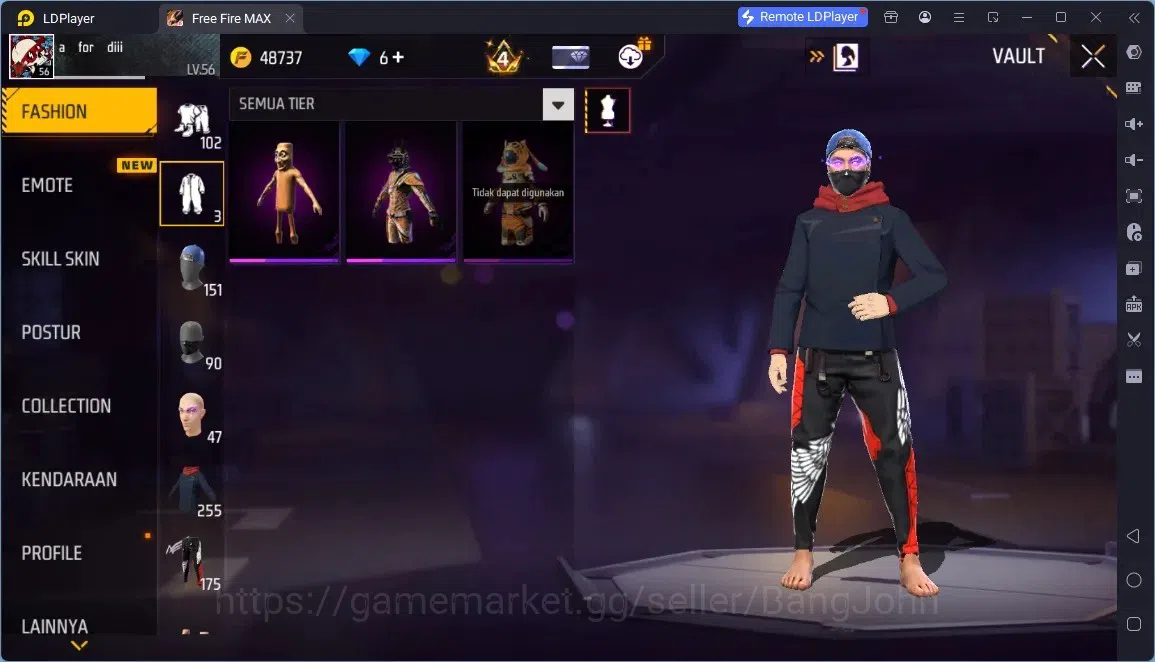 Free Fire Accounts Indonesia | 1 EVO (Thompson - Cindred Colossus Lv7)| M1887- Hand of Hope & 2 Skin More| JJK & Naruto 9