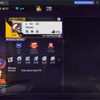 Free Fire Accounts Indonesia | 1 EVO (Thompson - Cindred Colossus Lv7)| M1887- Hand of Hope & 2 Skin More| JJK & Naruto