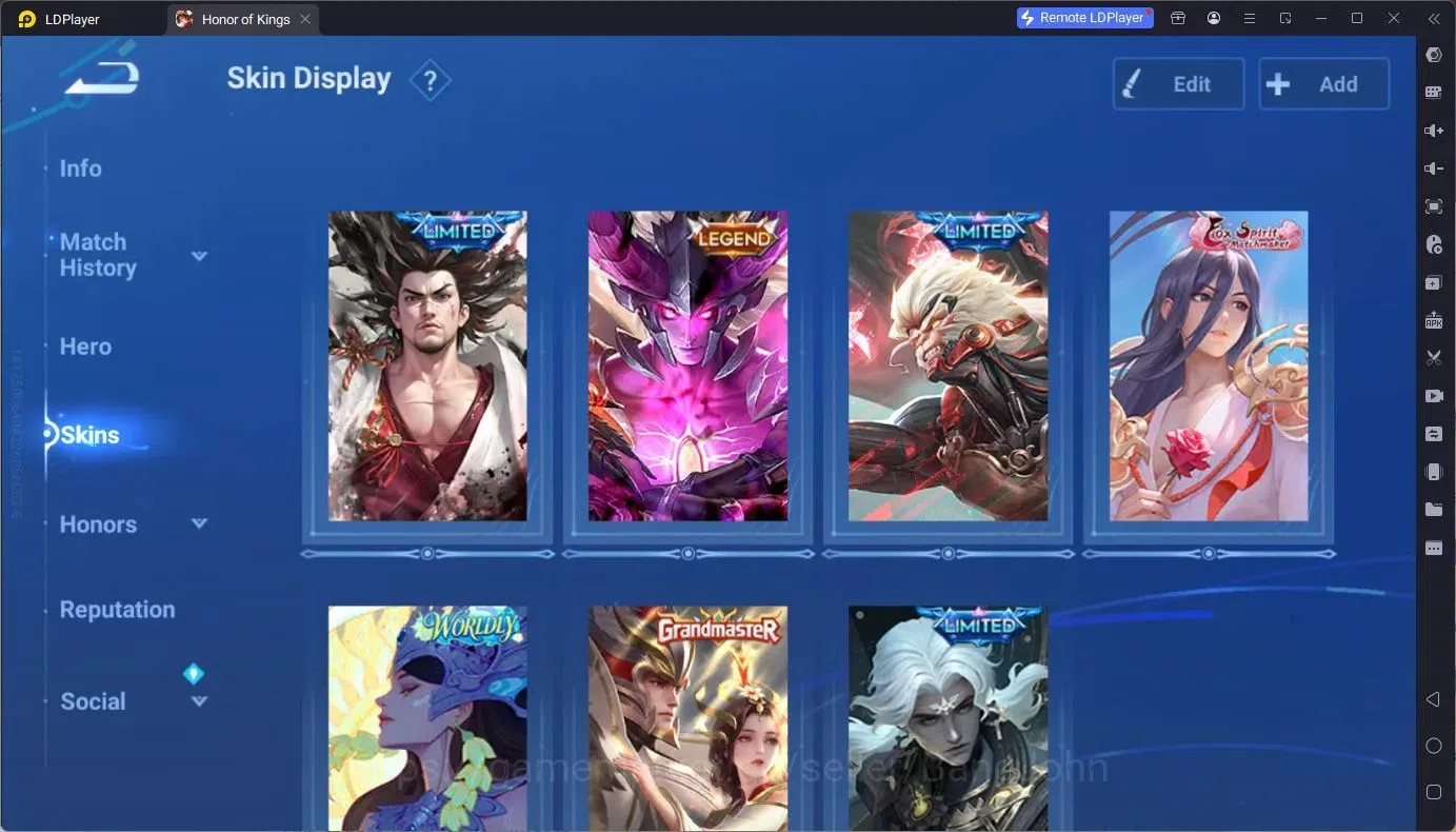 Honor of Kings Accounts Global | 96H 74S |Legend Musashi, Wordly Haya, Lim image 3