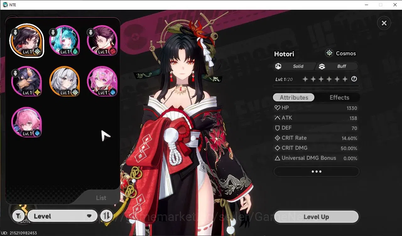 Neverness to Everness Accounts GLOBAL SEA | HL 5 | 1 S-Class Limited Hotori + Sig image 2