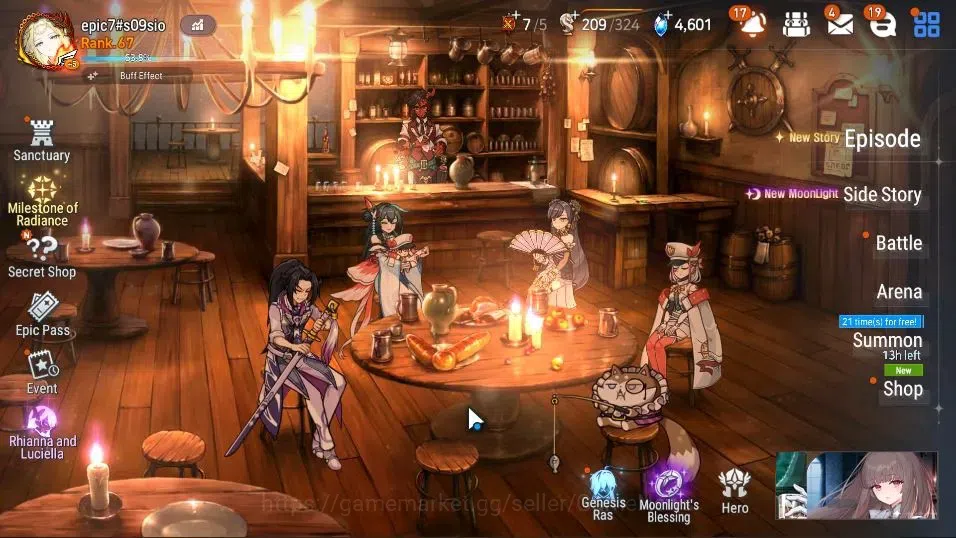 Epic Seven Accounts GLOBAL Verif|22ML(Rhiana&Luciel,Monar Sword Iseria image 1