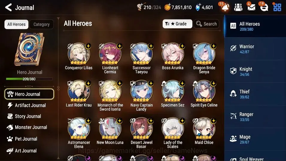 Epic Seven Accounts GLOBAL Verif|22ML(Rhiana&Luciel,Monar Sword Iseria image 6
