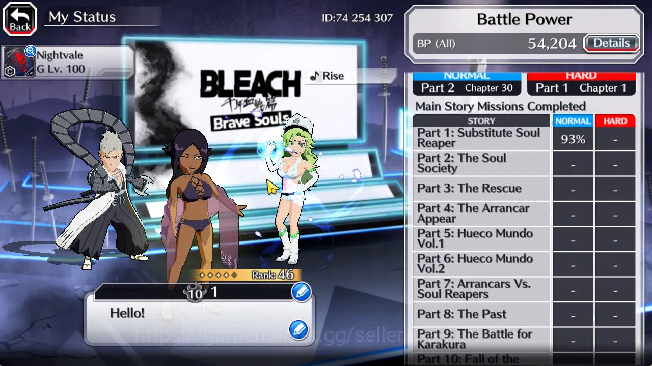 Bleach: Brave Souls Accounts Starter [GLOBAL]6K Orbs+Fresh All Story|Swisuit25 Y0ruichi,TYBW24 Candice,Kensei,TYBW23 4