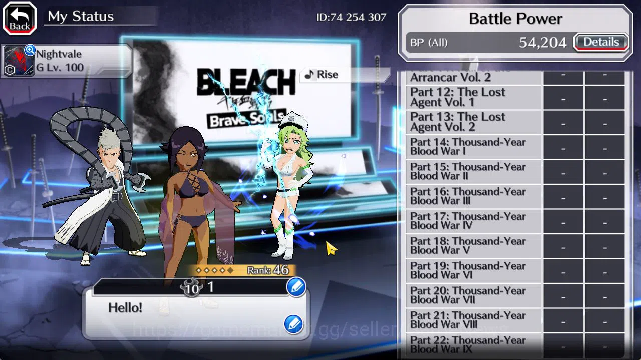 Bleach: Brave Souls Accounts Starter [GLOBAL]6K Orbs+Fresh All Story|Swisuit25 Y0ruichi,TYBW24 Candice,Kensei,TYBW23 5