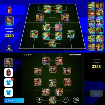 eFootball Accounts Legends & Iconic Players 3330+ Team I Dembele 106 I Cannvaro 108 I Maldini 109 I Nesta 108 I Thuram 107 I