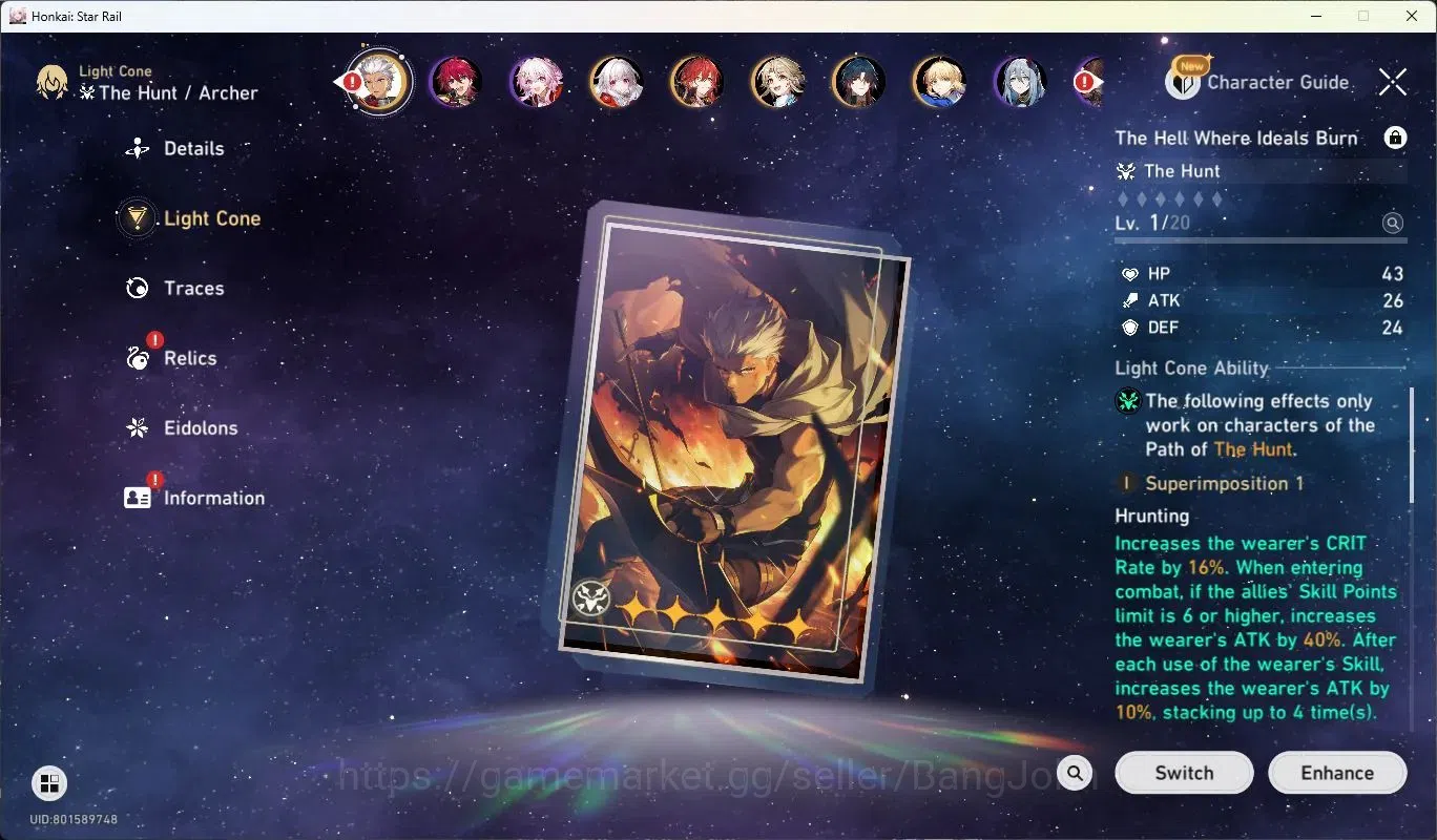 Honkai Star Rail Accounts ASIA | TL 70|19 Limit Char |[SilverWolfE1,Phainon, image 10