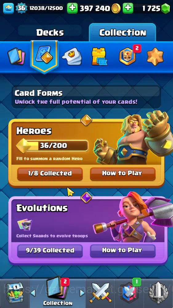 Clash Royale Accounts Lvl 36|Tr0phy 8222|KTL 12|Limit Skin|Card 121|1 He image 5