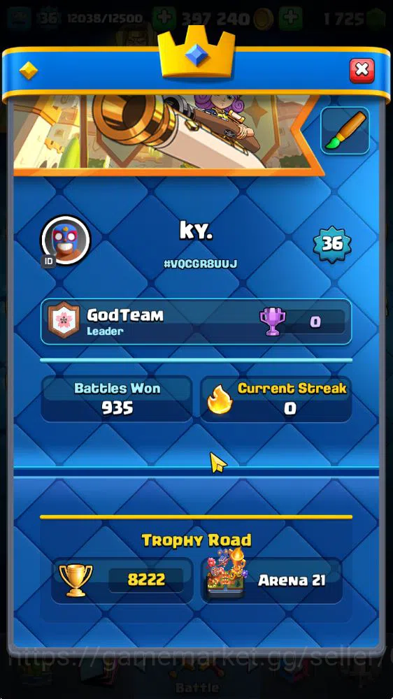 Clash Royale Accounts Lvl 36|Tr0phy 8222|KTL 12|Limit Skin|Card 121|1 He image 2