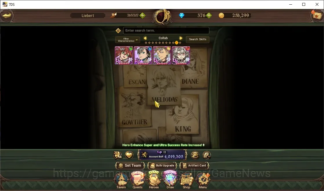 The Seven Deadly Sins: Grand Cross Accounts Endgame GLOBAL|4M CC|376 DM|4 LR,7 UR +FullCollab Gachia|LMeli2/6,Percival,P 1