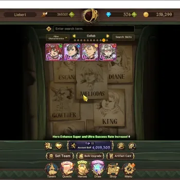 The Seven Deadly Sins: Grand Cross Accounts Endgame GLOBAL|4M CC|376 DM|4 LR,7 UR +FullCollab Gachia|LMeli2/6,Percival,P