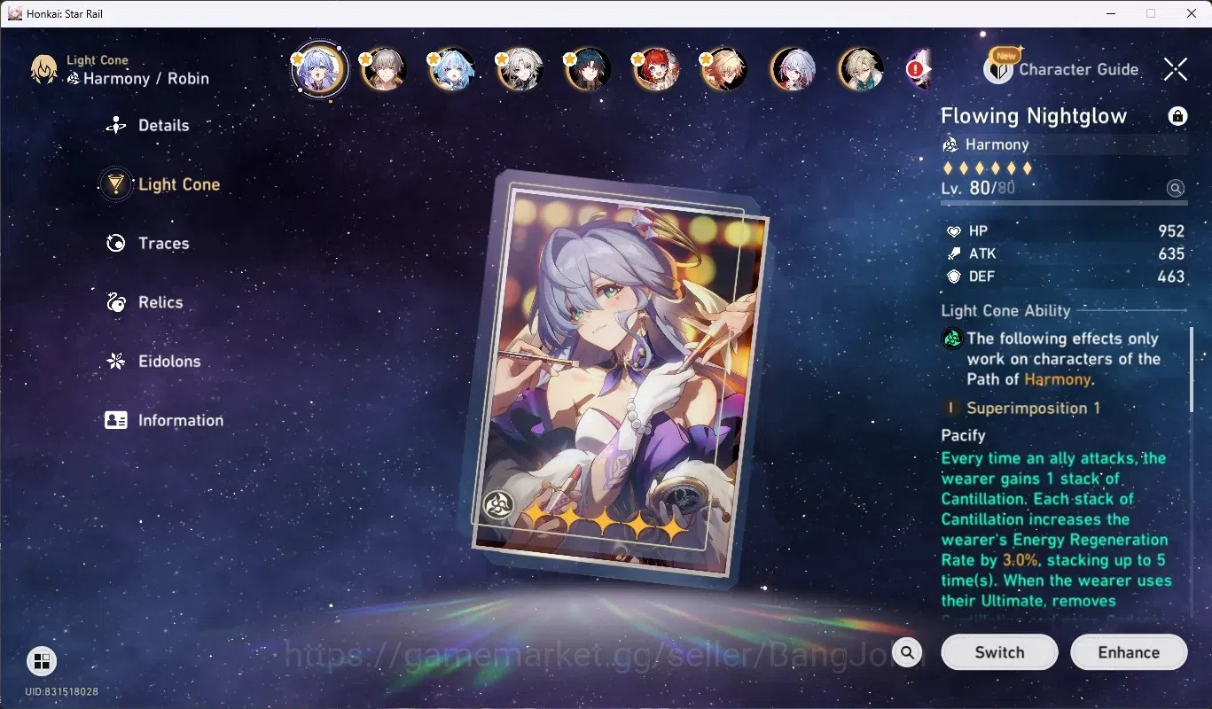 Honkai Star Rail Accounts ASIA| TL 70 |17 Limited [(Castorice,Evernight,Phai image 8