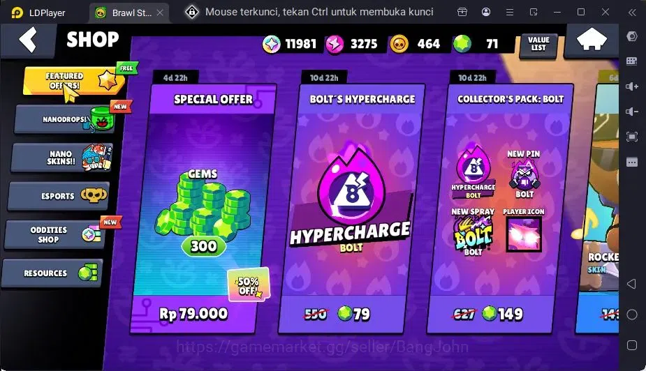 Brawl Stars Accounts Global | 104 Brawler|54 Max Hypercharge|5 Hyoercharge,12 Legend,138 Epic Skins|11981 Bling | ProtectOff 4