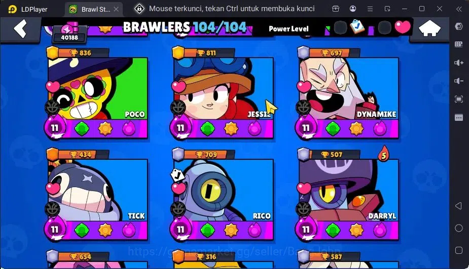 Brawl Stars Accounts Global | 104 Brawler|54 Max Hypercharge|5 Hyoercharge,12 Legend,138 Epic Skins|11981 Bling | ProtectOff 6