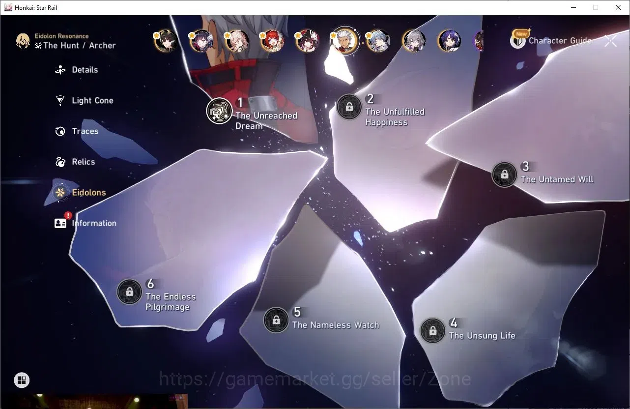 Honkai Star Rail Accounts Others ASIA|20 Limited 5* Char|Cyrene+Sign, Archer+Sign, Kafka+Sign, Huohuo+SignE1,Jingliu+E1|22 1
