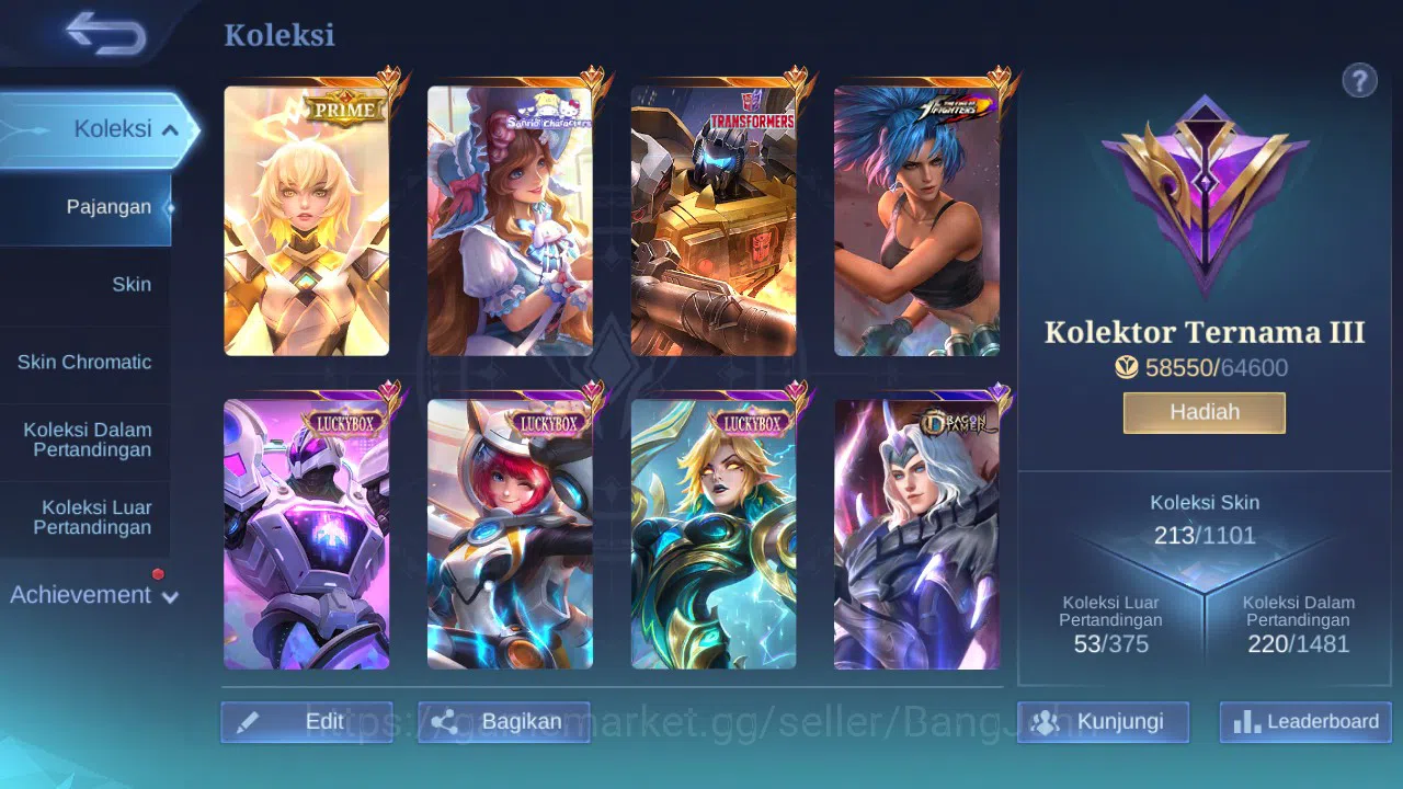Mobile Legends: Bang Bang Accounts GLOBAL Hero 101 Skin 213 | Prime Beatrix | Luckybo image 11