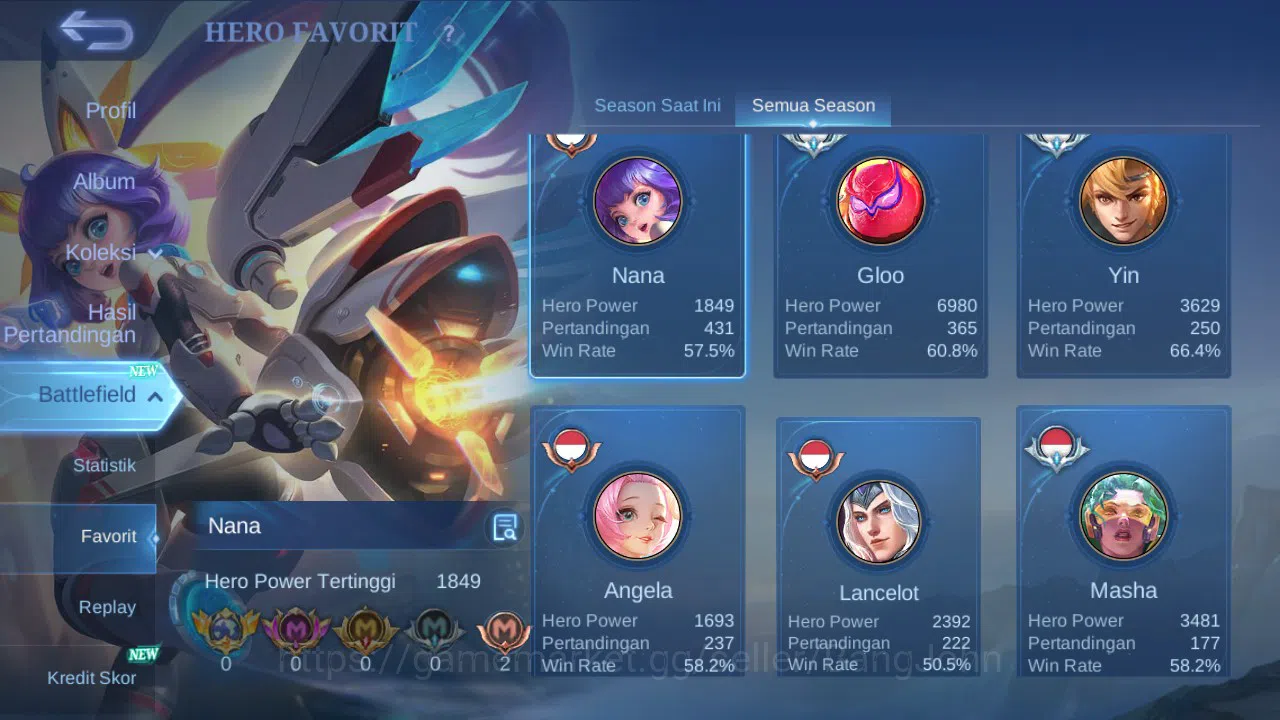 Mobile Legends: Bang Bang Accounts GLOBAL Hero 101 Skin 213 | Prime Beatrix | Luckybo image 16