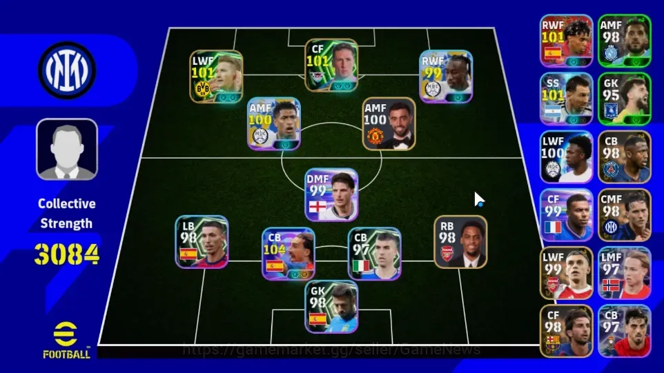 eFootball Accounts Legends & Iconic Players Android|Power 3084|6 Show Time Marc Cucurella,Lionel Messi,Lamine Yamal|2 Epic 1
