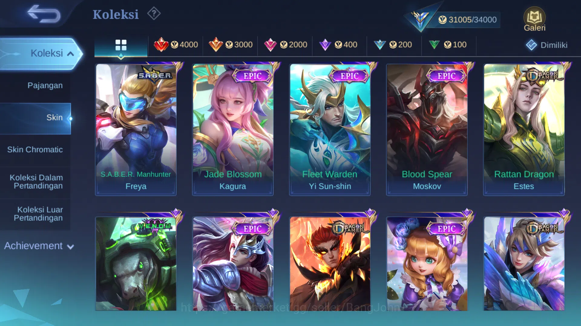 Mobile Legends: Bang Bang Accounts Hero 93 | Skin 141 | Dragontamer Ling, Masha, Este image 5