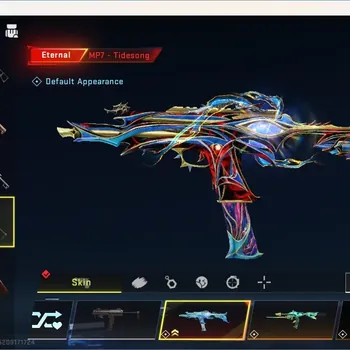 Blood Strike Accounts Collab Skin ASIA | 1 Eternal Gun: MP7-Tidesong Lv1|Ultra Melee: Shuriken-Azure Thunder|3 Collab