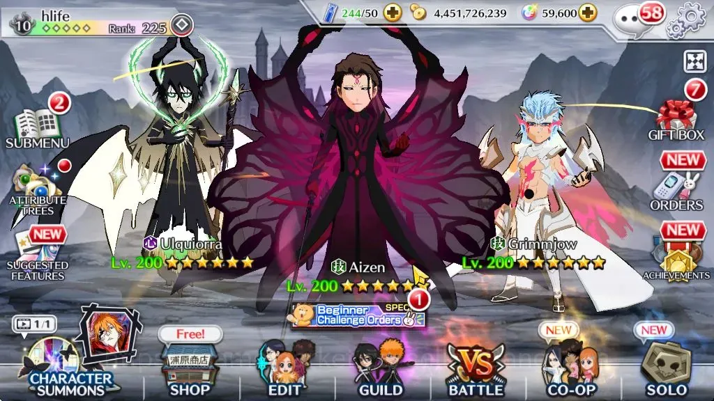 Bleach: Brave Souls Accounts High-End Global|989K BP+59K Orb|EndStory|8K 1