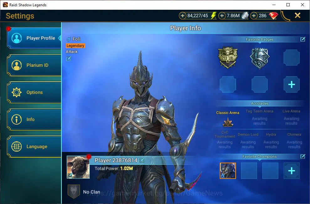 Raid: Shadow Legends Accounts Mid-Game Lv10 1M Power| 1 Mythic (LadyMikage)+4 Legendary (Ninja,Narma,Kreela,Cleoptrix)| 11 2