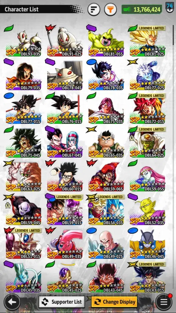 Dragon Ball Legends Accounts 13M TotalPower|LV153|4UL+2LR+9LL|SSG SS Gogeta,2 S image 6
