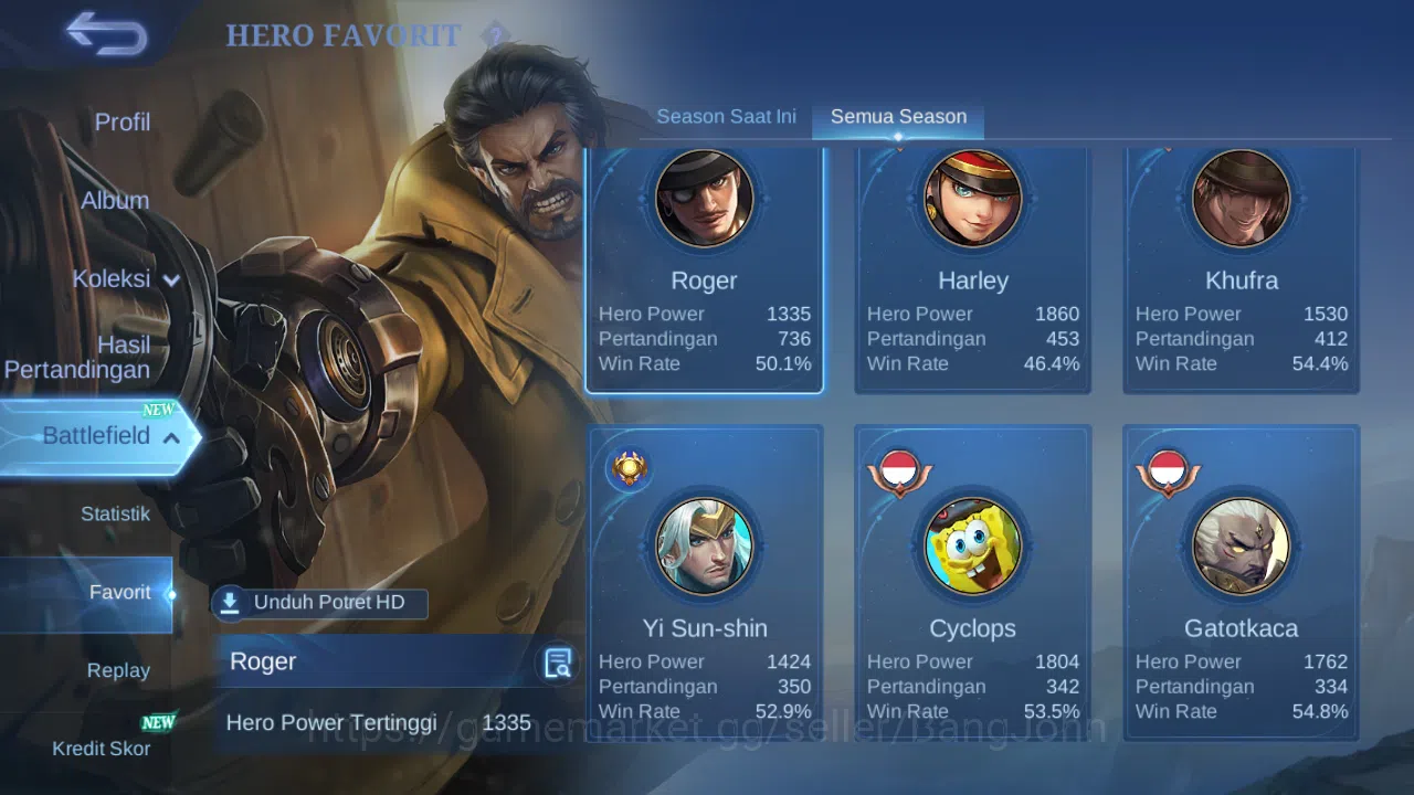 Mobile Legends: Bang Bang Accounts Hero 131 | skin 193 | kof karina | spongebob cyclo image 4